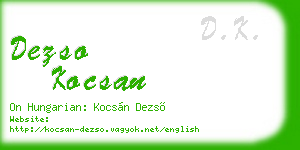 dezso kocsan business card